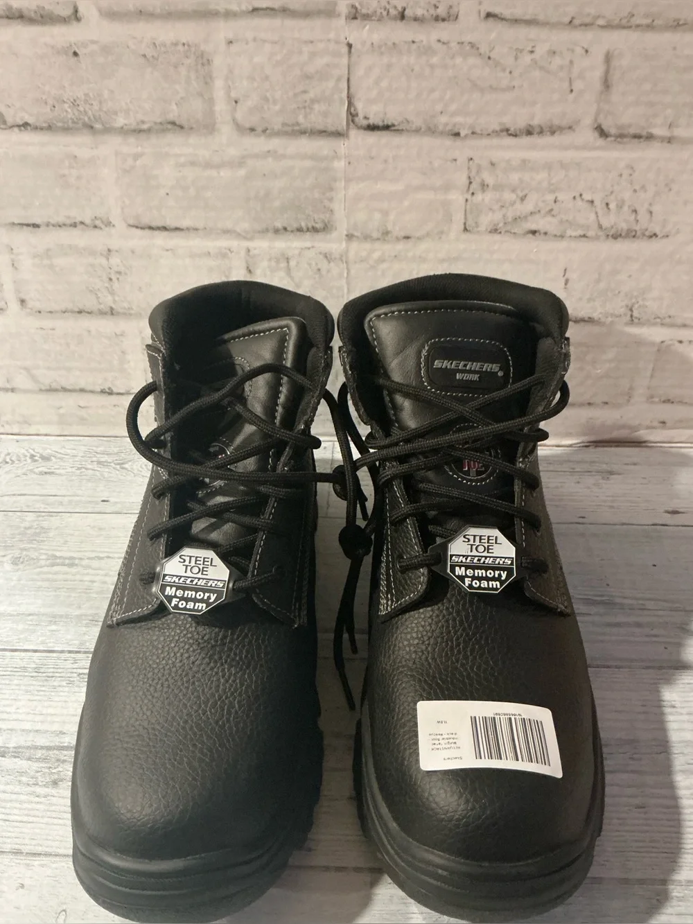 Sketchers Men’s 11.5W Burgin Tarlac Leather Industrial Steel Toe Boot-Black